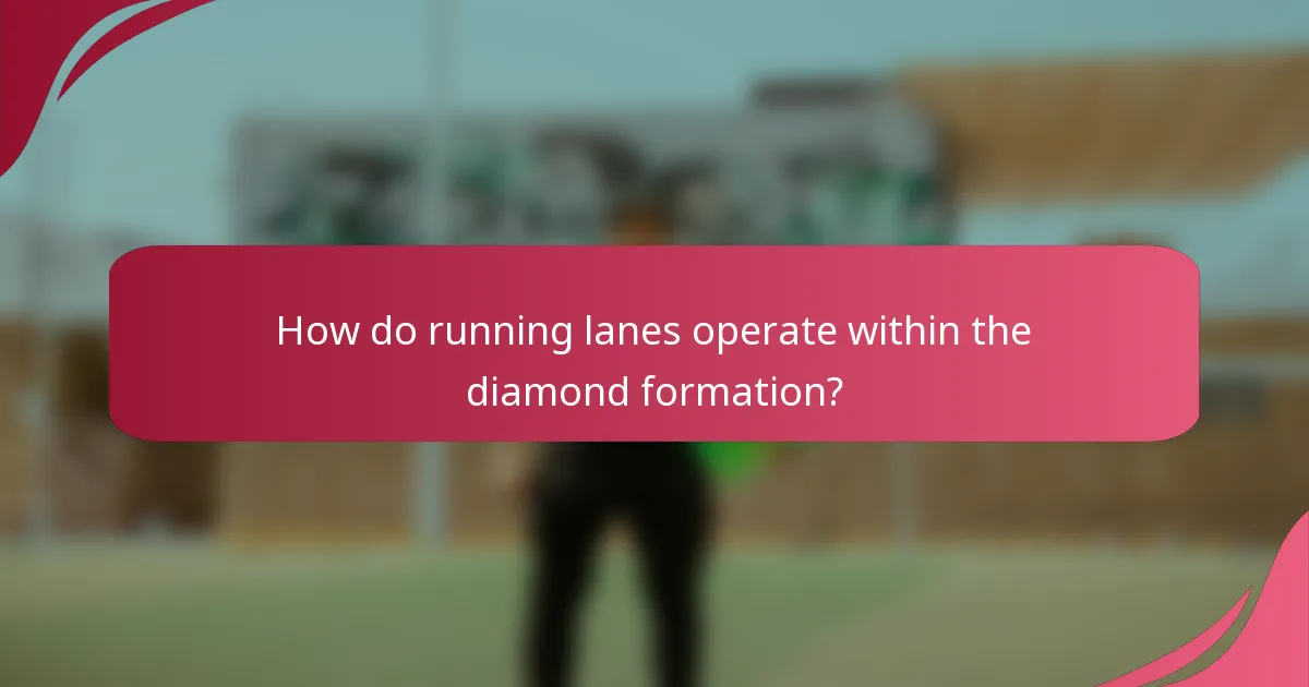 How do running lanes operate within the diamond formation?