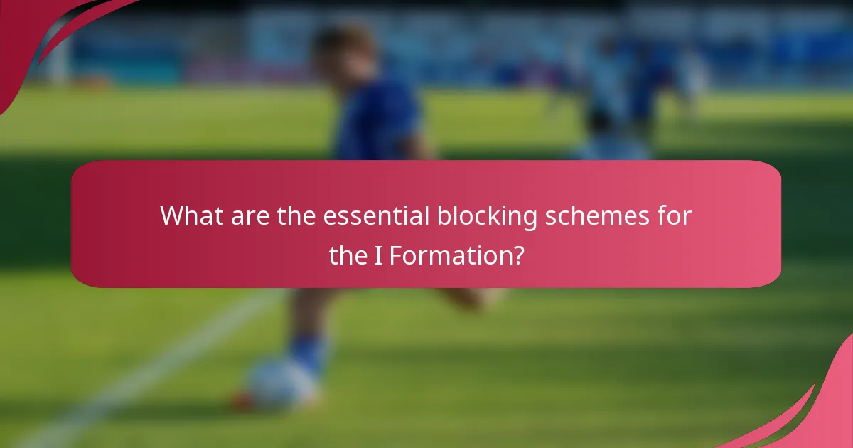 What are the essential blocking schemes for the I Formation?