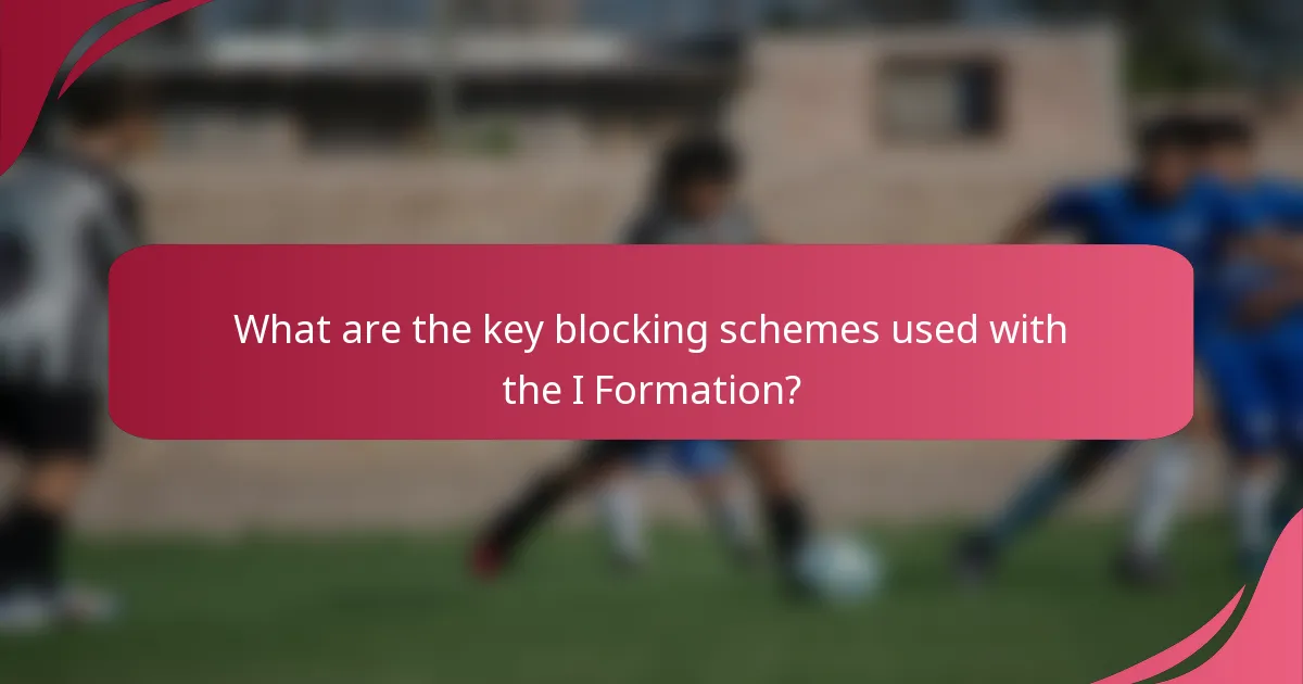 What are the key blocking schemes used with the I Formation?