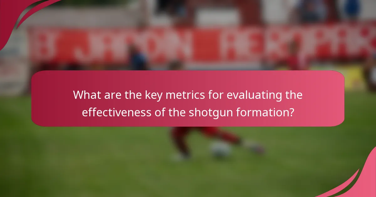 What are the key metrics for evaluating the effectiveness of the shotgun formation?