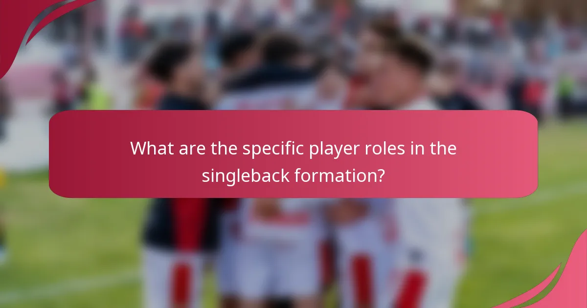 What are the specific player roles in the singleback formation?